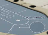 8 Player Folding Poker Table, with Cup Holders, Cushioning Edge, Brown and Blue T3398P377382