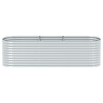 Garden Raised Bed 320x80x81 cm Galvanised Steel Silver 45512