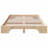 Bed Frame Natural 140 x 190 cm Solid Pine Wood 872866