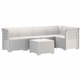 5-Seater Garden Sofa Rattan Look PP White 3444068