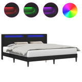 Bed Frame with LED Strip Lights Black 180 x 200 cm Faux Leather 42027995