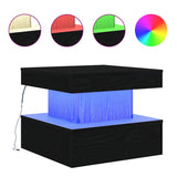 Coffee Table with LED Lights Black Oak 50x50x40 cm 862255