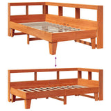 Bookcase Bed without Mattress Wax Brown 100x200cm Solid Wood Pine 3324546