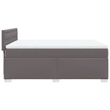 Box Spring Bed with Mattress Grey 140x190 cm Faux Leather 3286122