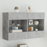 TV Wall Cabinet with LED Lights Concrete Grey 98.5x30x60.5 cm 837109