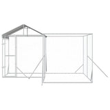 Outdoor Dog Kennel with Roof Silver 4x4x2.5 m Galvanised Steel 3190470