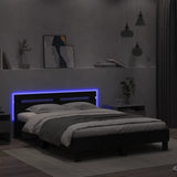 ZNTS Bed Frame with LED without Mattress Black 140x200 cm 3207547