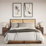 Wall-mounted Bedside Cabinets with LED Lights 2 pcs Brown Oak 3307974