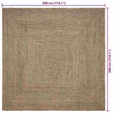 Area Rugs Natural and Black 300 x 300 cm Jute 42010507