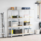 4-Layer Storage Shelves 2 pcs Silver Steel&Engineered Wood 4016933