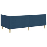 Corner Bed Frame with Headboard Blue 90 cm x 190 cm Velvet 42016188