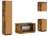 4 Piece Bathroom Cabinet Set HOORN Smoked Oak Engineered Wood 3417959