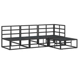 Garden Sofa Set with Cushion 4 pcs Black Aluminium 3378856