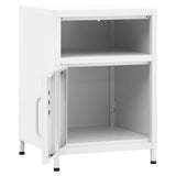 Nightstand White 35x35x51 cm Steel 336224