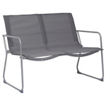 4 Piece Garden Lounge Set Fabric & Steel Grey 44351
