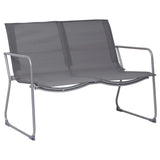 4 Piece Garden Lounge Set Fabric & Steel Grey 44351