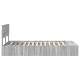 Bed Frame with Shelf Grey Sonoma 120 x 200 cm Engineered Wood 3408394
