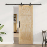 Sliding Door Manual Natural and black 73.5 x 198.5 cm 3333494