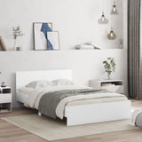 Bed Frame White Engineered wood, plywood for slats 3207630