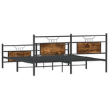 Metal Bed Frame without Mattress Smoked Oak 180x200 cm Super King 3325093
