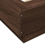 Bed Frame with LED Lights without Mattress Brown Oak 120x190cm 3281146