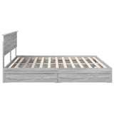 Storage Bed Grey Sonoma 200 x 200 cm Engineered Wood 3410768