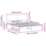 Bed frame Brown and black 200 x 200 cm Solid pine wood 3394360