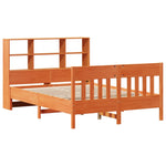 ZNTS Bed Frame without Mattress Wax Brown 120x200 cm Solid Wood Pine 3323226