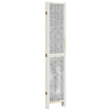 Room Divider 6 Panels White Solid Wood Paulownia 358683
