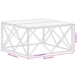 Coffee Table Silver Stainless Steel and Solid Reclaimed Wood 349984