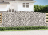 Arched Gabion Baskets 2 pcs 400x50x200/220 cm Galvanised Iron 3146021