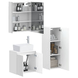 Bathroom Furniture Set 4 pcs White Engineered Wood and Glass 3407447