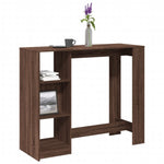 ZNTS Bar Table with Shelf Brown Oak 124x46x103.5 cm Engineered Wood 854397