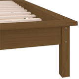 LED Bed Frame without Mattress Honey Brown 90x200 cm Solid Wood 820594