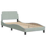 Bed Frame "Dover" Light Grey 90x190 cm Single Velvet 373320