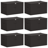 Storage Box 6 pcs Anthracite 60 x 43 x 35 cm Non-woven fabric 42024588