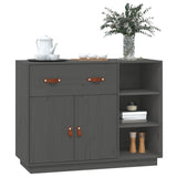 Sideboard Grey 98.5x40x75 cm Solid Wood Pine 820139