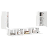 TV Cabinet Set 4 pcs High Gloss White Engineered Wood 3409163