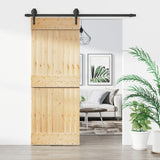 Sliding Door with Hardware Set 80x210 cm Solid Wood Pine 3203200