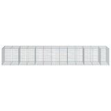 Gabion Basket with Cover 650x100x100 cm Galvanised Iron 3295201