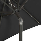 Garden Parasol with LED Lights Black 200x211 cm Aluminium 313563