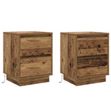 Bedside Cabinet with Drawer 2 pcs Old Wood 39 x 34.5 x 50 cm 869623