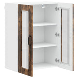 Wall Glass Cabinet PORTO Smoked Oak 60 x 31 x 80 cm 885440