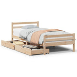 Bed Frame without Mattress 90x200 cm Solid Wood Pine 3301604
