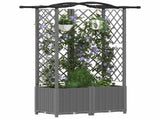 Raised Bed with Trellis and Roof Light Grey 122 x 40 x 138 cm 42032584