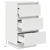 Bedside Cabinet with LED Lights White 38x34x65 cm 861301
