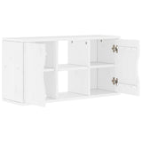 ZNTS TV Cabinet ODDA White 79x24x40 cm Solid Wood Pine 4103604