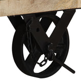 TV Cabinet with Wheels 110x30x37 cm Rough Mango Wood 328317