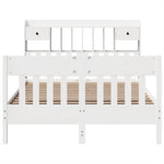 ZNTS Bed Frame without Mattress White 140x200 cm Solid Wood Pine 3323261