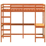 Loft Bed without Mattress Wax Brown 90x200 cm Solid Wood Pine 842853